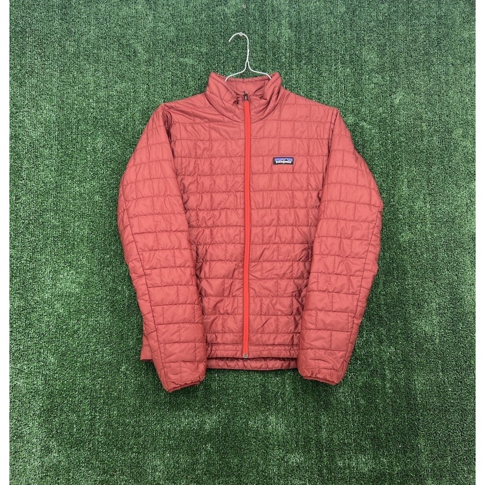 Patagonia Men's Nano Puff Jacket Size Small Rusty Red Full Zip Puffer Jacket